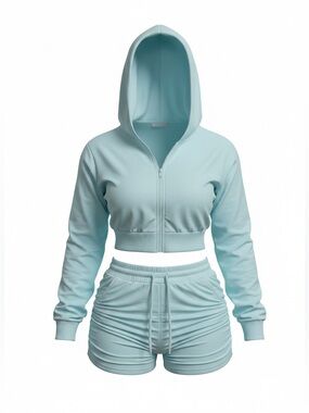 Baby Blue Hoodie Set